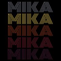 Graphic 365 First Name Mika Retro Pattern Vintage Style T-Shirt