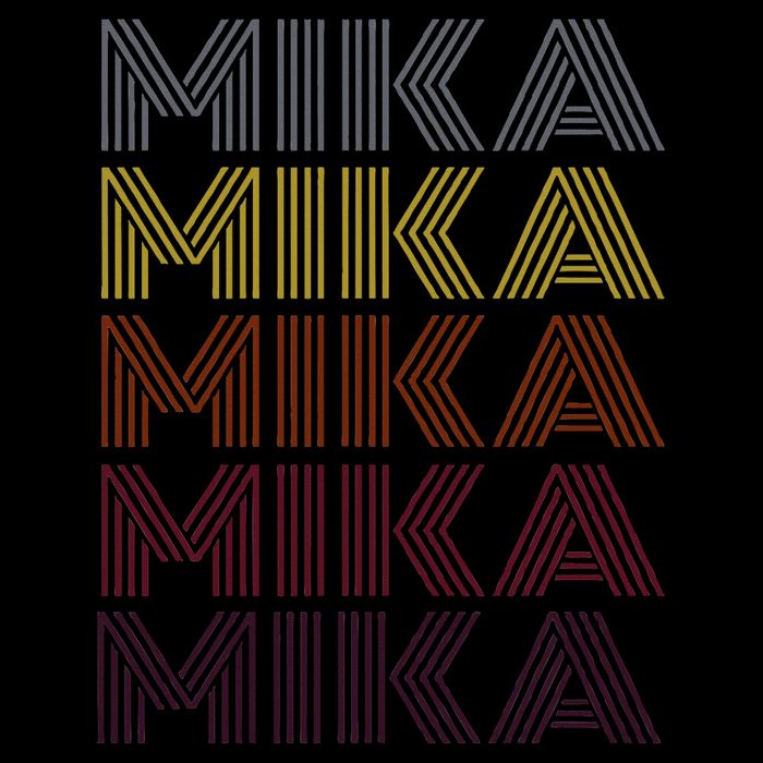 Graphic 365 First Name Mika Retro Pattern Vintage Style T-Shirt