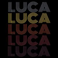 Graphic 365 First Name Luca Retro Pattern Vintage Style Button