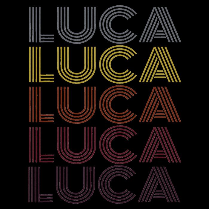 Graphic 365 First Name Luca Retro Pattern Vintage Style Button