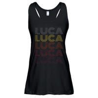 Graphic 365 First Name Luca Retro Pattern Vintage Style Ladies Essential Flowy Tank