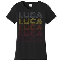 Graphic 365 First Name Luca Retro Pattern Vintage Style Women's T-Shirt