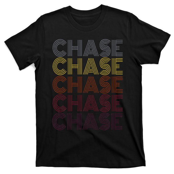 Graphic 365 First Name Chase Retro Pattern Vintage Style T-Shirt