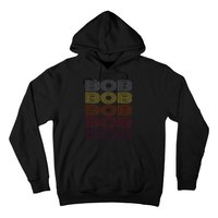 Graphic 365 First Name Bob Retro Pattern Vintage Style Hoodie