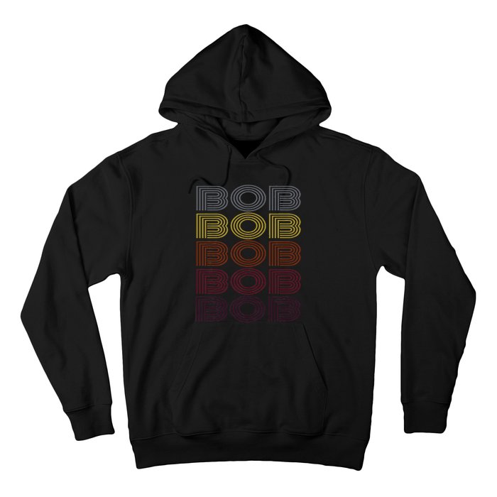 Graphic 365 First Name Bob Retro Pattern Vintage Style Hoodie