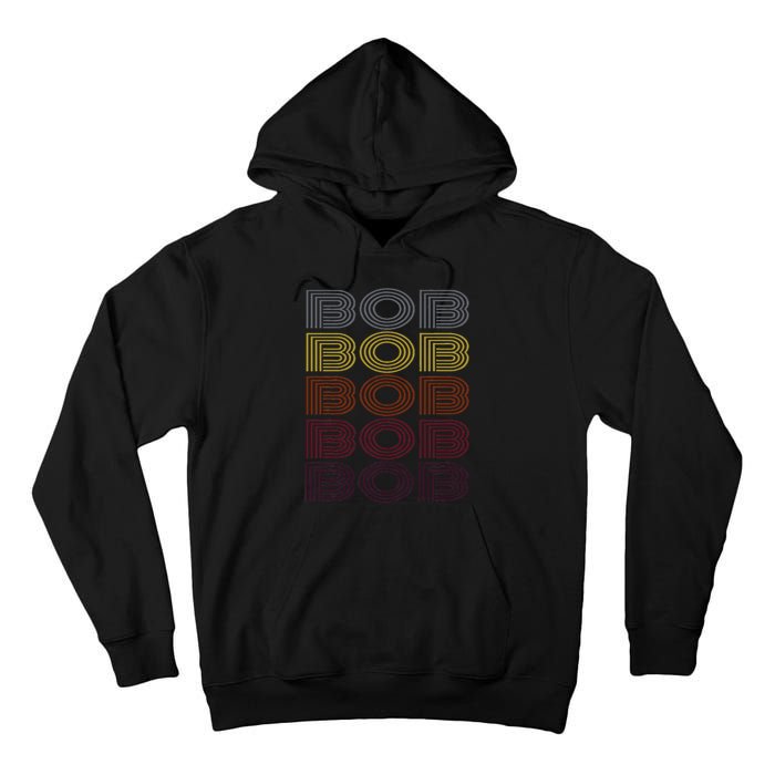 Graphic 365 First Name Bob Retro Pattern Vintage Style Tall Hoodie