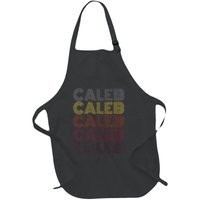 Graphic 365 First Name Caleb Retro Pattern Vintage Style Full-Length Apron With Pockets