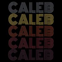 Graphic 365 First Name Caleb Retro Pattern Vintage Style Button