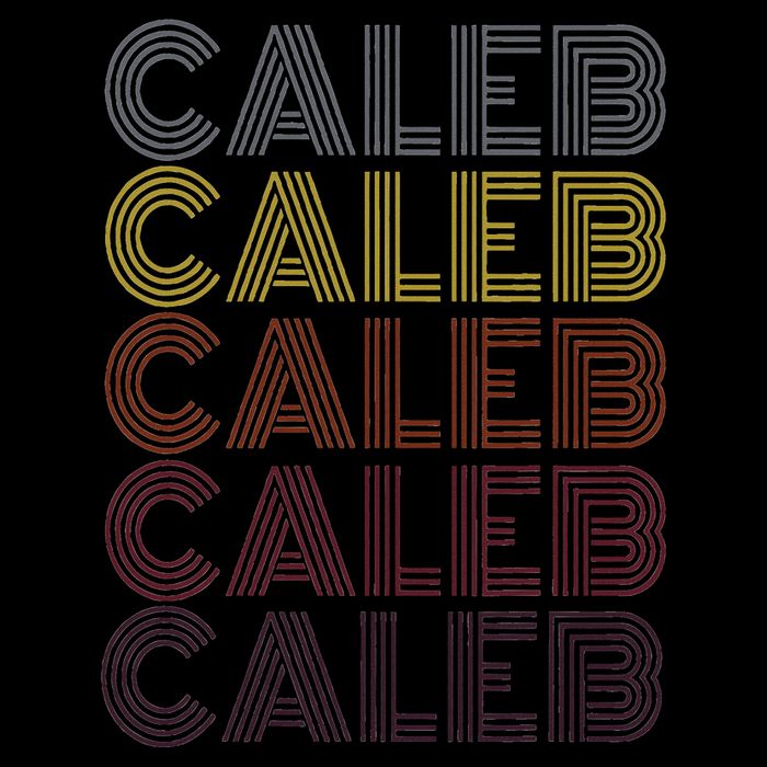 Graphic 365 First Name Caleb Retro Pattern Vintage Style Button