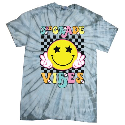 Girl 3rd Grade Vibes Smile Face Back To School Third Grade Tie-Dye T-Shirt