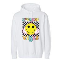 Girl 3rd Grade Vibes Smile Face Back To School Third Grade Garment-Dyed Fleece Hoodie