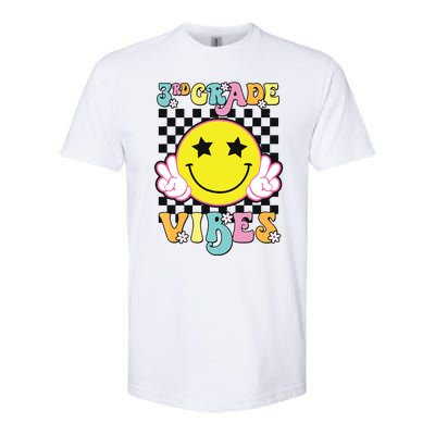 Girl 3rd Grade Vibes Smile Face Back To School Third Grade Softstyle CVC T-Shirt