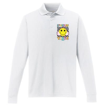 Girl 3rd Grade Vibes Smile Face Back To School Third Grade Performance Long Sleeve Polo