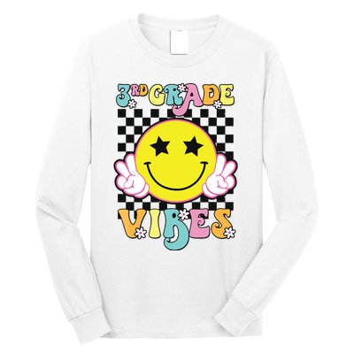 Girl 3rd Grade Vibes Smile Face Back To School Third Grade Long Sleeve Shirt