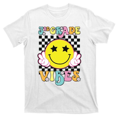 Girl 3rd Grade Vibes Smile Face Back To School Third Grade T-Shirt