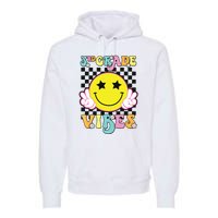 Girl 3rd Grade Vibes Smile Face Back To School Third Grade Premium Hoodie