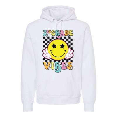 Girl 3rd Grade Vibes Smile Face Back To School Third Grade Premium Hoodie