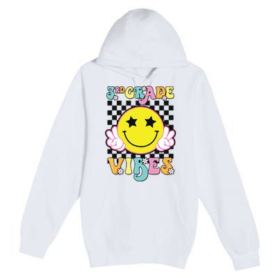 Girl 3rd Grade Vibes Smile Face Back To School Third Grade Premium Pullover Hoodie