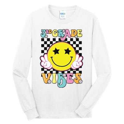 Girl 3rd Grade Vibes Smile Face Back To School Third Grade Tall Long Sleeve T-Shirt