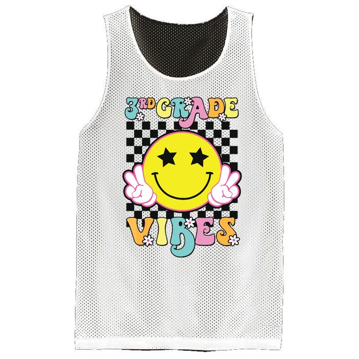 Girl 3rd Grade Vibes Smile Face Back To School Third Grade Mesh Reversible Basketball Jersey Tank