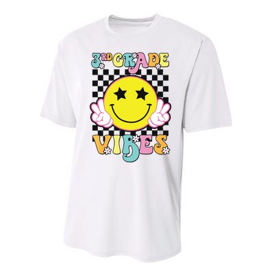 Girl 3rd Grade Vibes Smile Face Back To School Third Grade Performance Sprint T-Shirt