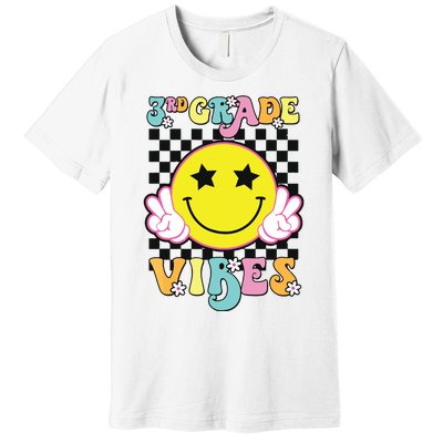 Girl 3rd Grade Vibes Smile Face Back To School Third Grade Premium T-Shirt