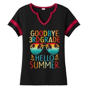 Goodbye 3rd Grade Hello Summer Last Day Of School Kids Ladies Halftime Notch Neck Tee