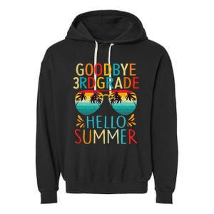 Goodbye 3rd Grade Hello Summer Last Day Of School Kids Garment-Dyed Fleece Hoodie