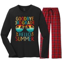 Goodbye 3rd Grade Hello Summer Last Day Of School Kids Women's Long Sleeve Flannel Pajama Set 