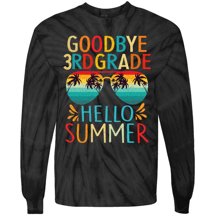 Goodbye 3rd Grade Hello Summer Last Day Of School Kids Tie-Dye Long Sleeve Shirt