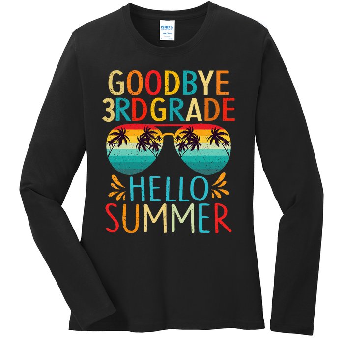 Goodbye 3rd Grade Hello Summer Last Day Of School Kids Ladies Long Sleeve Shirt