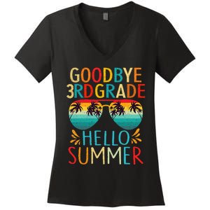 Goodbye 3rd Grade Hello Summer Last Day Of School Kids Women's V-Neck T-Shirt