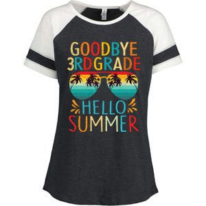 Goodbye 3rd Grade Hello Summer Last Day Of School Kids Enza Ladies Jersey Colorblock Tee