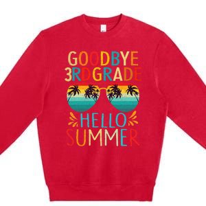 Goodbye 3rd Grade Hello Summer Last Day Of School Kids Premium Crewneck Sweatshirt