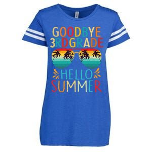 Goodbye 3rd Grade Hello Summer Last Day Of School Kids Enza Ladies Jersey Football T-Shirt