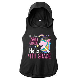 Goodbye 3rd Grade Hello 4th Grade Cute Unicorn Girl Ladies PosiCharge Tri-Blend Wicking Draft Hoodie Tank