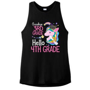 Goodbye 3rd Grade Hello 4th Grade Cute Unicorn Girl Ladies PosiCharge Tri-Blend Wicking Tank