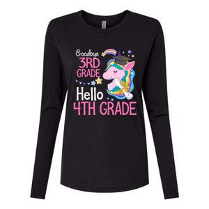 Goodbye 3rd Grade Hello 4th Grade Cute Unicorn Girl Womens Cotton Relaxed Long Sleeve T-Shirt