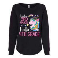 Goodbye 3rd Grade Hello 4th Grade Cute Unicorn Girl Womens California Wash Sweatshirt