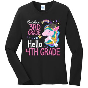 Goodbye 3rd Grade Hello 4th Grade Cute Unicorn Girl Ladies Long Sleeve Shirt