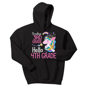 Goodbye 3rd Grade Hello 4th Grade Cute Unicorn Girl Kids Hoodie