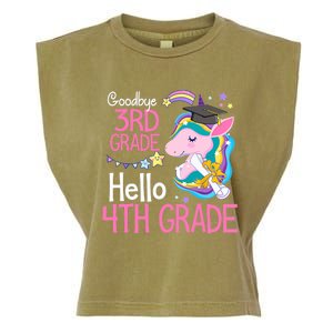 Goodbye 3rd Grade Hello 4th Grade Cute Unicorn Girl Garment-Dyed Women's Muscle Tee