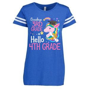 Goodbye 3rd Grade Hello 4th Grade Cute Unicorn Girl Enza Ladies Jersey Football T-Shirt