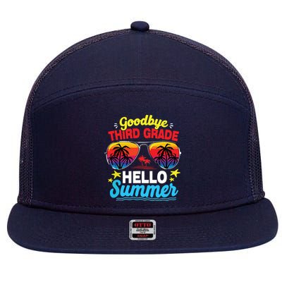 Goodbye 3rd Grade Hello Summer Graduation Last Day Of School 7 Panel Mesh Trucker Snapback Hat