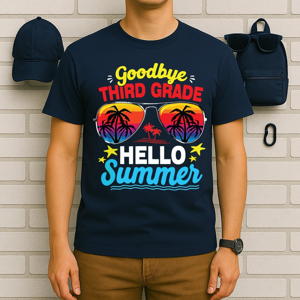 Goodbye 3rd Grade Hello Summer Graduation Last Day Of School T-Shirt