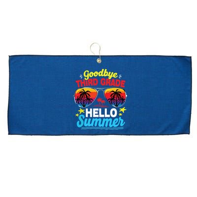 Goodbye 3rd Grade Hello Summer Graduation Last Day Of School Large Microfiber Waffle Golf Towel