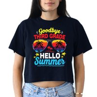 Goodbye 3rd Grade Hello Summer Graduation Last Day Of School Crop Top