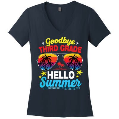 Goodbye 3rd Grade Hello Summer Graduation Last Day Of School Women's V-Neck T-Shirt