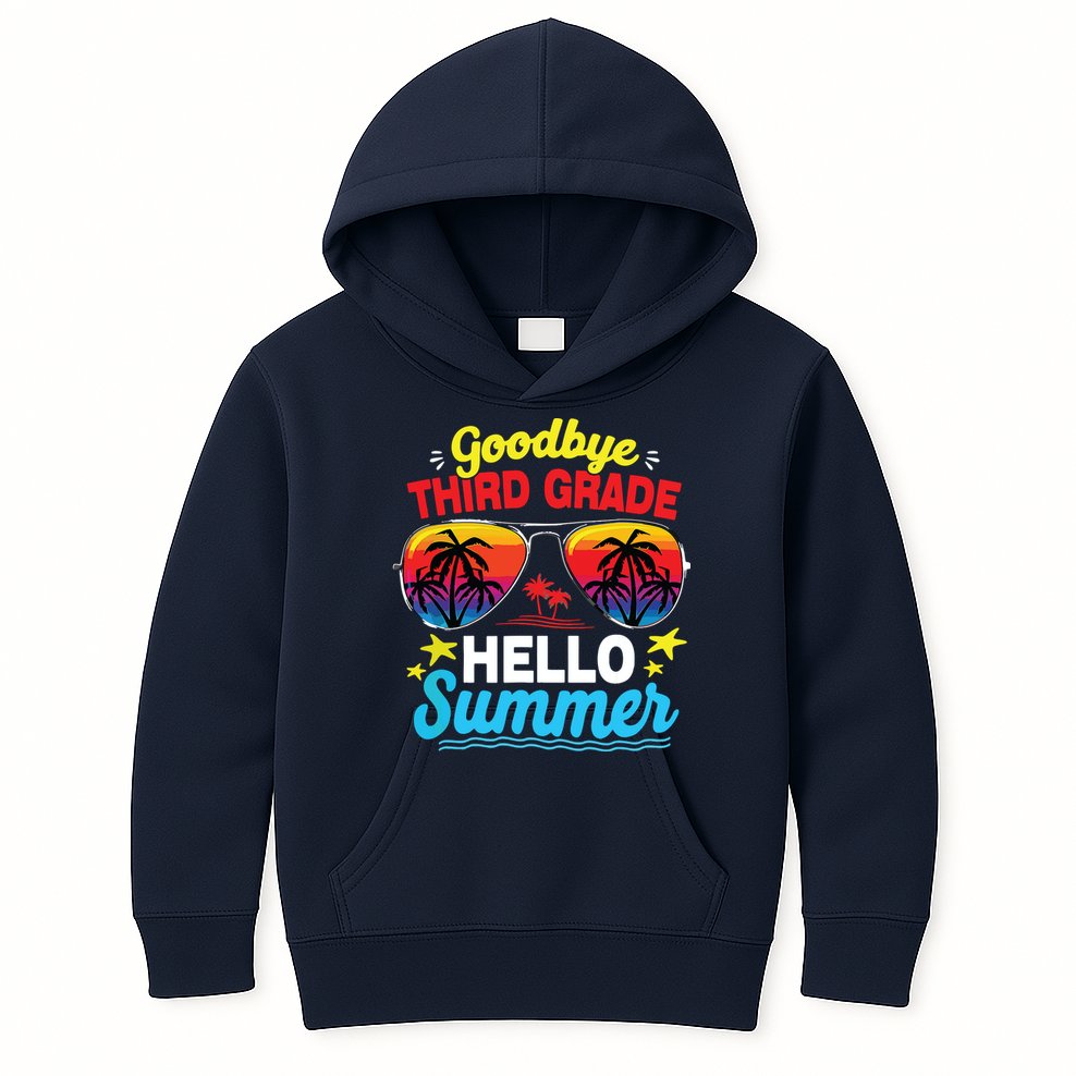 Goodbye 3rd Grade Hello Summer Graduation Last Day Of School Kids Hoodie