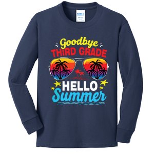 Goodbye 3rd Grade Hello Summer Graduation Last Day Of School Kids Long Sleeve Shirt